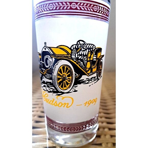 Vinage Set of Four Double Old Fashion Glasses Antique Cars - Picture 7 of 14